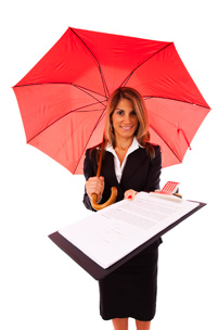 Woman under umbrella