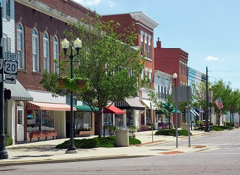 several commercial property storefronts