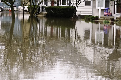 flooded town