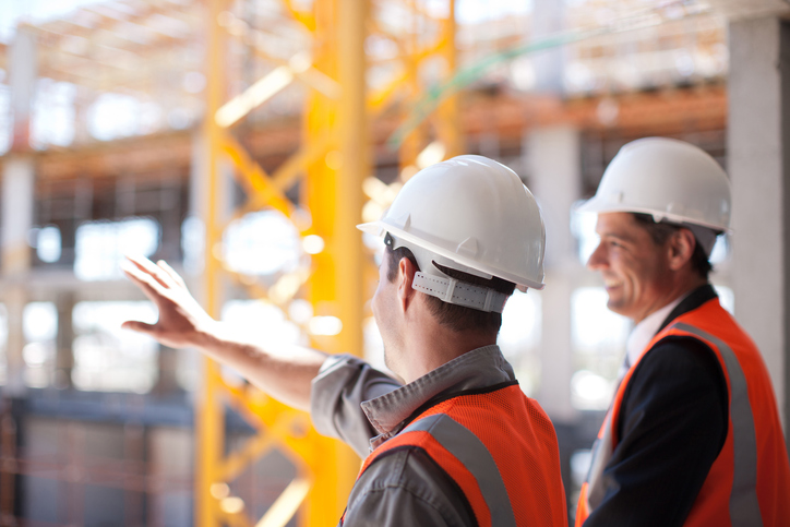 two contractors on a worksite